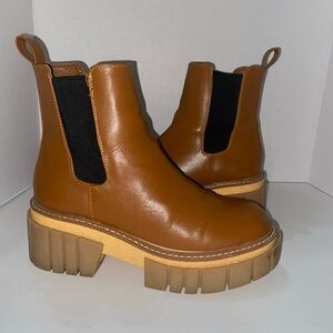 Madden girl brown chunky ankle boots size 7